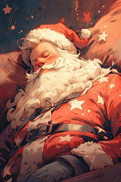 Sleeping Santa by Treechild