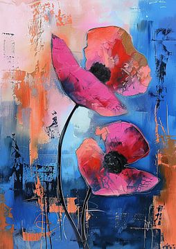 Abstract Bloemen van Abstract Schilderij