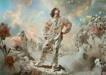 Man Mode | Floral Ascension van Abstract Schilderij