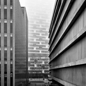 De Knoop, Wonderwoods en het Beatrixtheater in de mist van André Blom Fotografie Utrecht