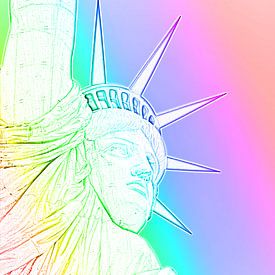The Statue of Liberty - New York, America (rainbow / pride) - Iconic Wall Decoration by Be More Outdoor