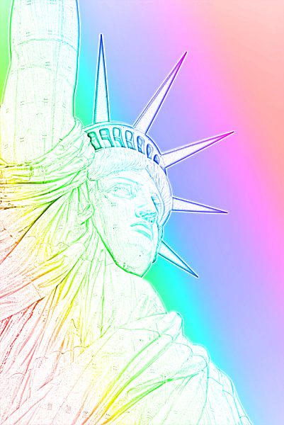 The Statue of Liberty - New York, America (rainbow / pride) - Iconic Wall Decoration by Be More Outdoor