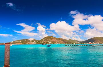 Mooi caribisch strand met helder blauw water van Yevgen Belich