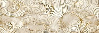 Abstrakte Kunst in Beige und Gold mit Linien als Panorama-Wanddekoration