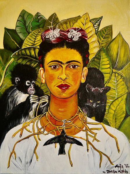 Frida with cat by Anja Semling