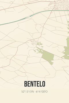 Vintage map of Bentelo (Overijssel) by Rezona