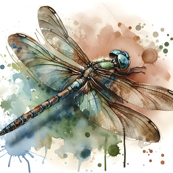 Libelle Aquarell
