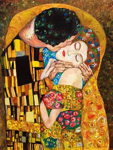 Der Kuss, inspiriert von Gustav Klimt (1) von Ineke de Rijk