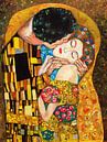 Der Kuss, inspiriert von Gustav Klimt (1) von Ineke de Rijk Miniaturansicht