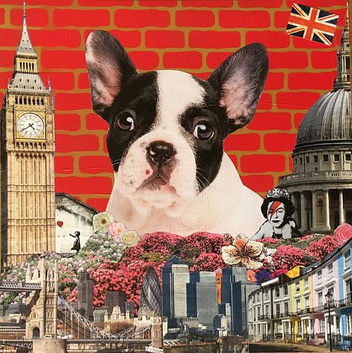 Hug my frenchie ; 2015, techniques mixtes sur Anne Storno