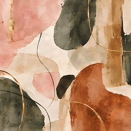 Abstract watercolour: organic shapes by FoXo Art