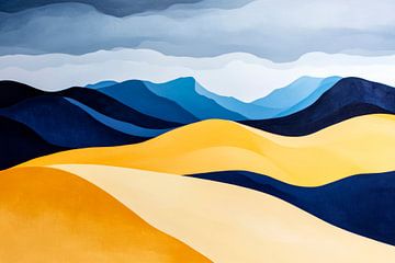 Vagues de couleurs : sable et montagnes sur Poster Art Shop