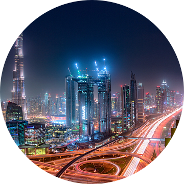 Sheikh Zayed Road en Burj Khalifa van Rene Siebring
