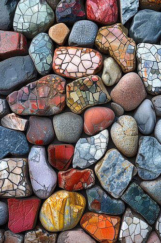 Pierres colorées abstraites avec fissures