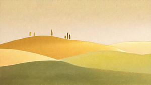 Minimalistische und heitere toskanische Landschaft