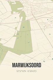 Alte Landkarte von Marwijksoord (Drenthe) von Ortsdrucke