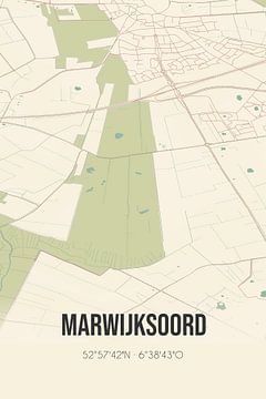 Carte ancienne de Marwijksoord (Drenthe) sur Rezona