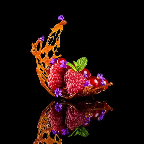 raspberries caramel, raspberries caramel