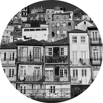 Huizen in Porto (zwart wit) van Ellis Peeters