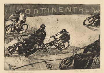 Wielerrace achter motoren, Otto Hanrath, 1928 van Atelier Liesjes