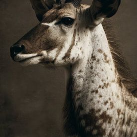 Portrait d'antilope dans l'obscurité et la lumière Élégance de la nature sauvage sur Eva Lee