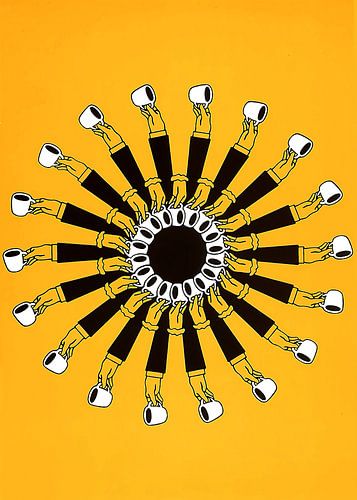 Vintage Fukuda Hand Cups Illusion