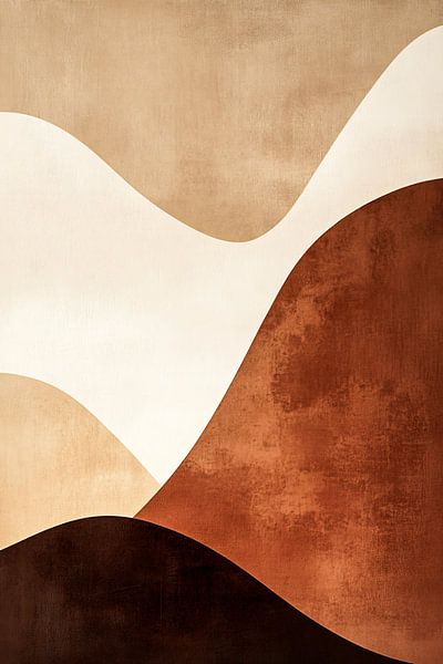 Minimalistisches abstraktes Japandi-Kunstwerk von Imperial Art House