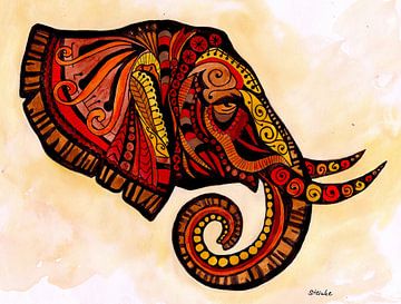 Mandala elephant variant 1 by Sandra Steinke