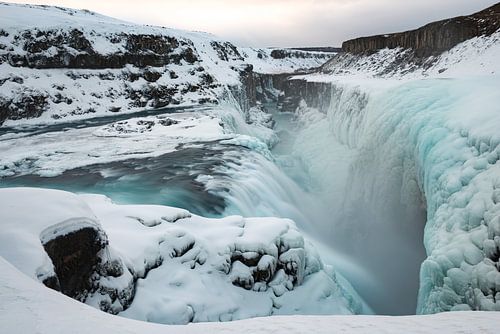 Gullfoss in winterkleding