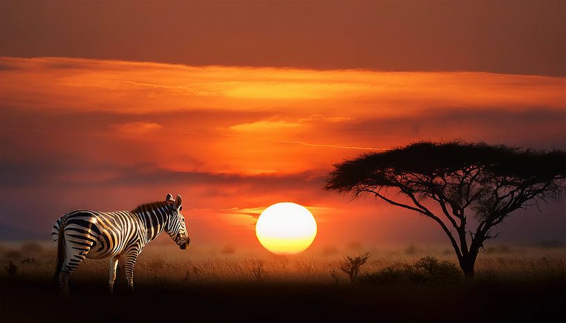 Zonsondergang in Afrika van Mustafa Kurnaz