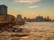 Kuba, Havanna, Sonnenuntergang auf dem Malecon von Maurits van Hout Miniaturansicht