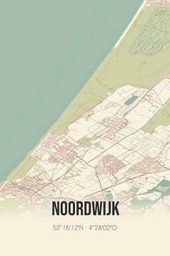 Vintage landkaart van Noordwijk (Zuid-Holland) van MijnStadsPoster