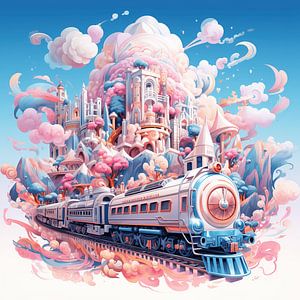 Le train du château rose sur Art Lovers