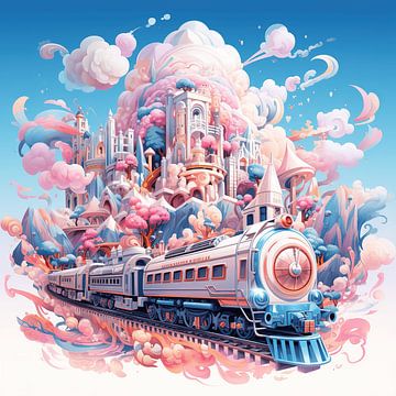 De roze kasteeltje trein van Art Lovers