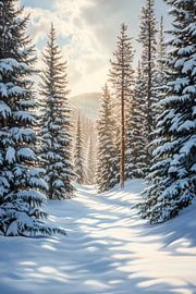 Winterwald Panorama von Poster Art Shop
