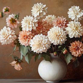 Dahlia's in zacht aardelicht van Bianca ter Riet