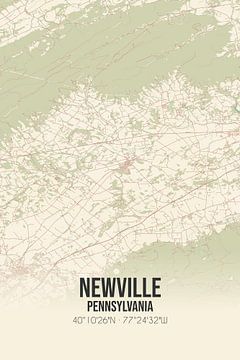 Carte ancienne de Newville (Pennsylvanie), USA. sur Rezona