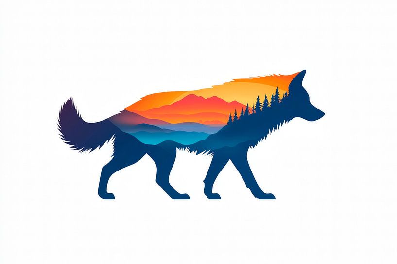 Wolf en de natuur van Poster Art Shop