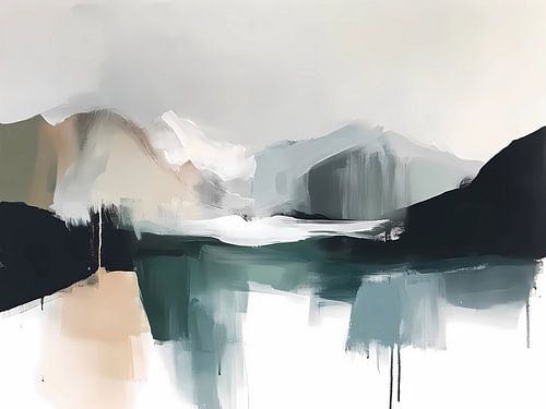 Abstract minimalist mountains painting