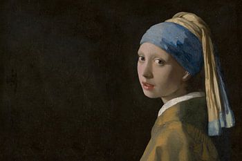 Girl without a pearl and with the white air pod (Vermeer) horizontal