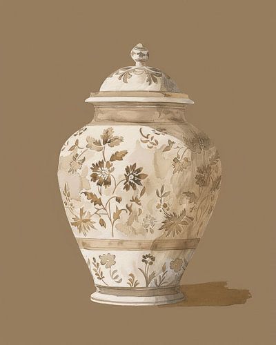 Porseleinen Beige Vaas no.2