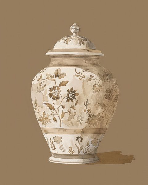 Porcelain Beige Vase no.2 by ByNoukk