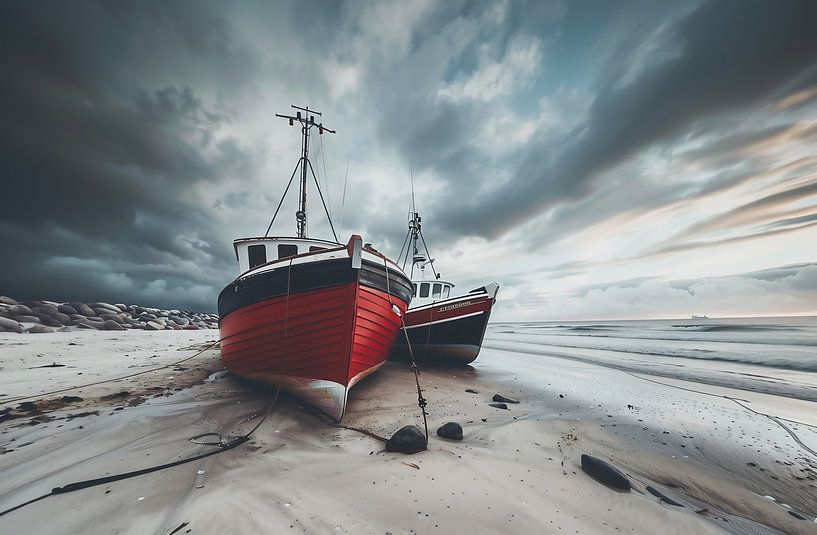 Blick auf Fischerboot von fernlichtsicht