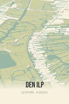 Vintage map of Den Ilp (North Holland) by Rezona