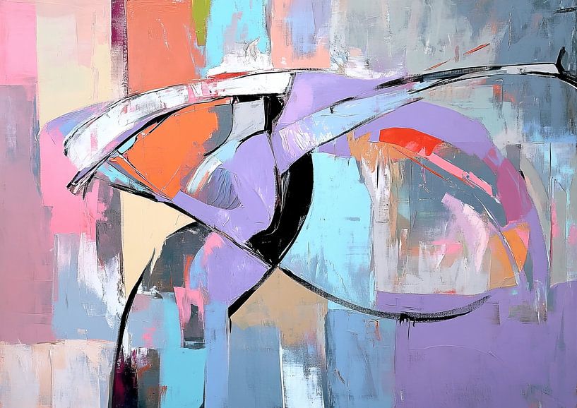 Abstract | Swirling Colors Energy van Abstract Schilderij