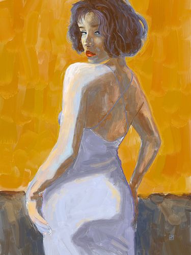 Sexy lady... vrouw in een witte jurk.