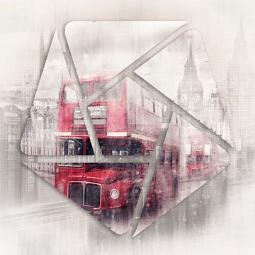 Graphic Art LONDON Westminster Collage van Melanie Viola