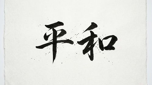 Japanische Kanji-Kalligraphie – Frieden und Harmonie (Heiwa)