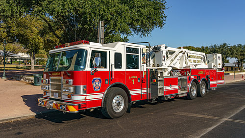Leiterwagen 1 der Feuerwehr in Fredericksburg, Texas.