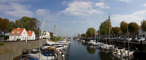 Panorama van de haven van Veere 